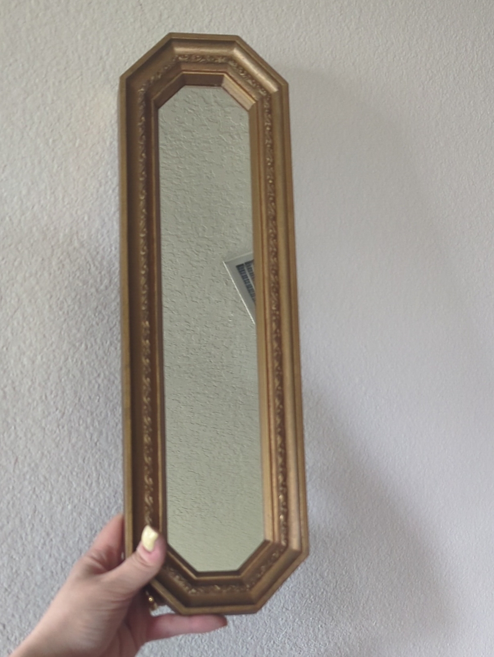Vintage Gold Octagonal Narrow Decorative Wall Mirror